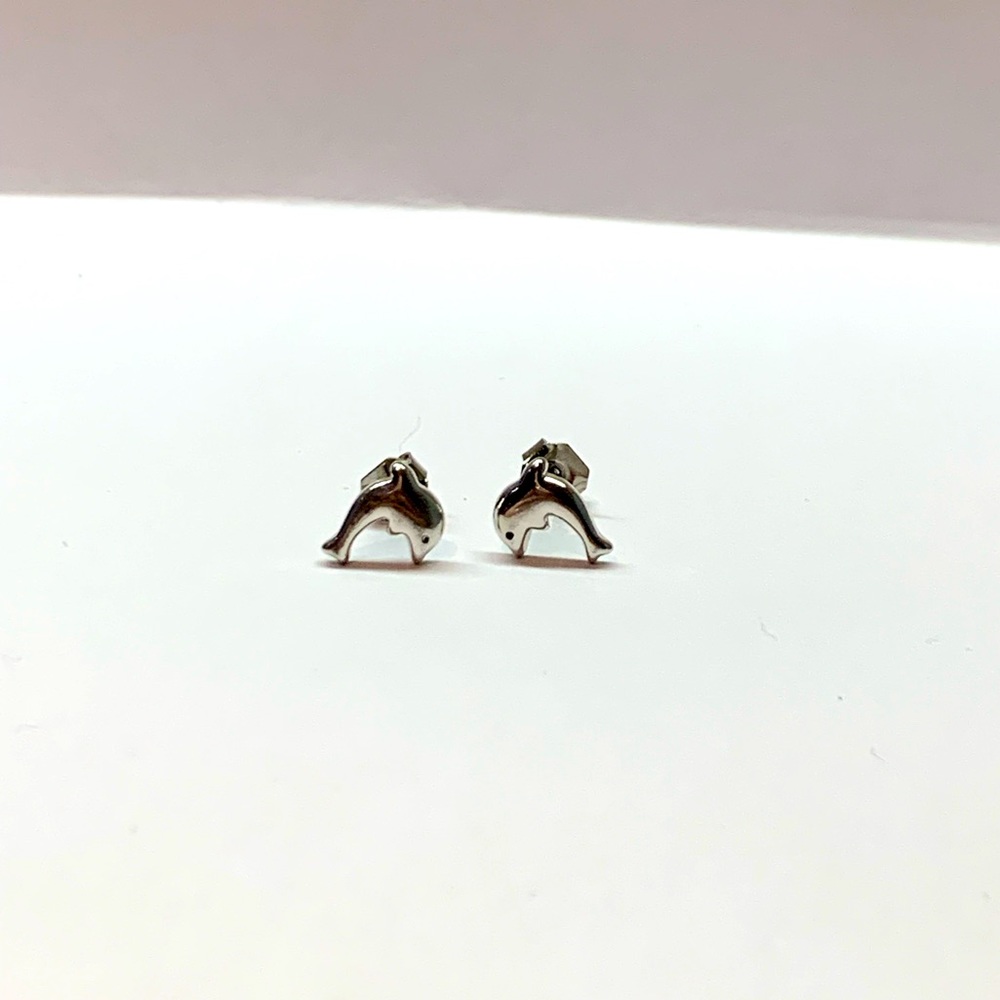 Sliver dolphin earrings 🐬